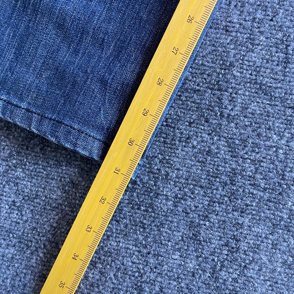 7 For All Mankind Austyn Relaxed Straight Jeans Mens 36x31 Blue Distressed Tear - Picture 2 of 9